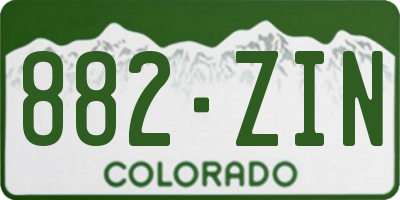 CO license plate 882ZIN