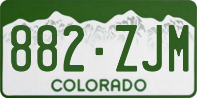 CO license plate 882ZJM