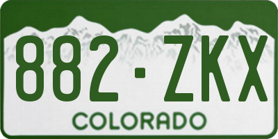 CO license plate 882ZKX