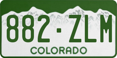 CO license plate 882ZLM
