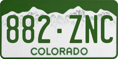 CO license plate 882ZNC