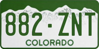 CO license plate 882ZNT
