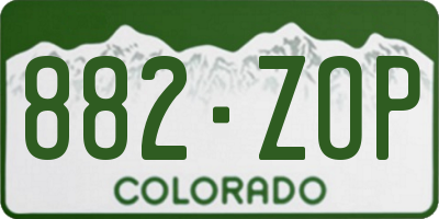 CO license plate 882ZOP