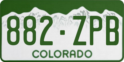 CO license plate 882ZPB