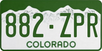 CO license plate 882ZPR