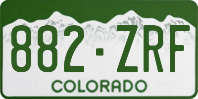 CO license plate 882ZRF