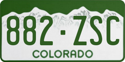 CO license plate 882ZSC