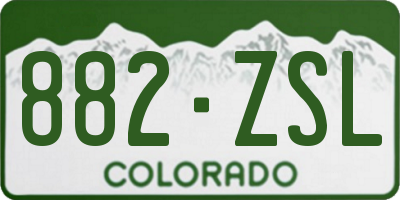 CO license plate 882ZSL