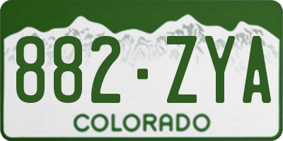 CO license plate 882ZYA