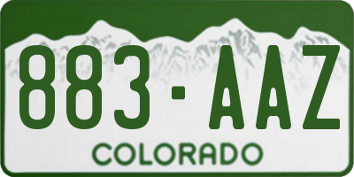 CO license plate 883AAZ