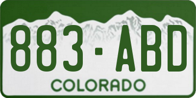 CO license plate 883ABD