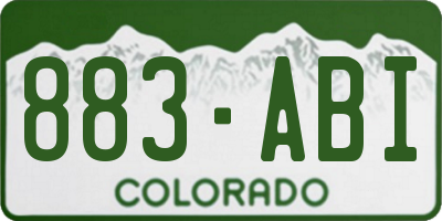 CO license plate 883ABI