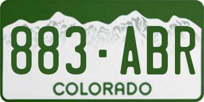 CO license plate 883ABR
