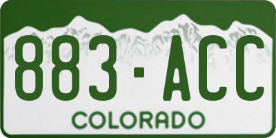 CO license plate 883ACC