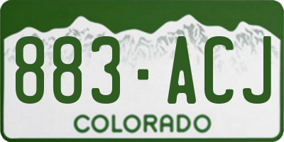 CO license plate 883ACJ
