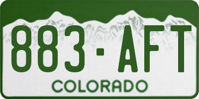 CO license plate 883AFT