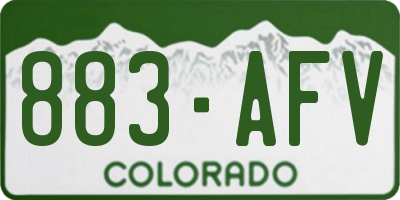 CO license plate 883AFV
