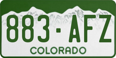 CO license plate 883AFZ