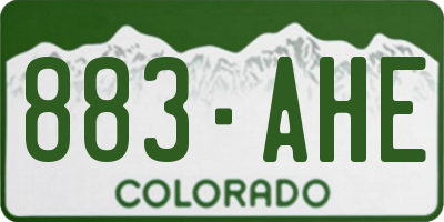 CO license plate 883AHE