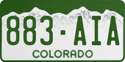 CO license plate 883AIA