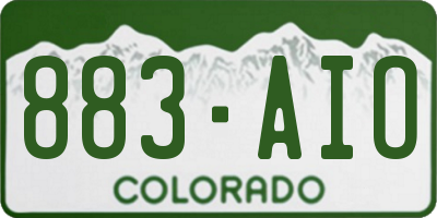 CO license plate 883AIO