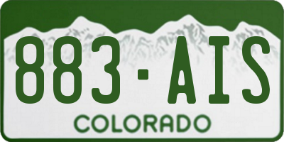 CO license plate 883AIS