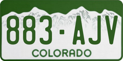 CO license plate 883AJV