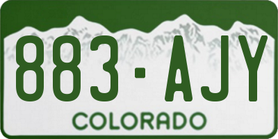 CO license plate 883AJY