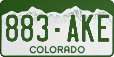 CO license plate 883AKE