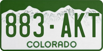 CO license plate 883AKT