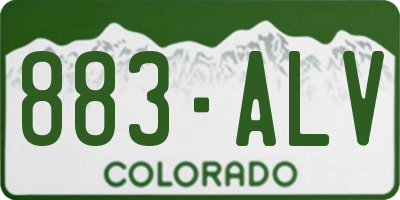CO license plate 883ALV