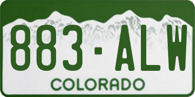 CO license plate 883ALW