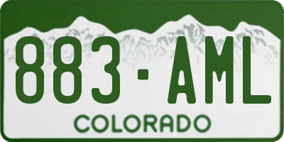 CO license plate 883AML