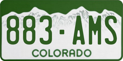 CO license plate 883AMS