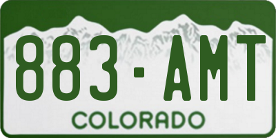 CO license plate 883AMT