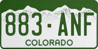 CO license plate 883ANF