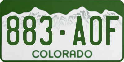 CO license plate 883AOF