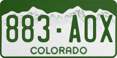 CO license plate 883AOX