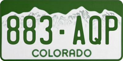 CO license plate 883AQP