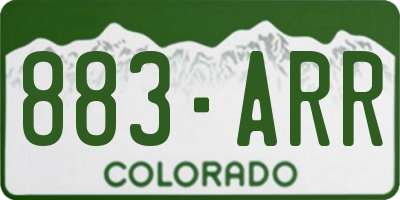 CO license plate 883ARR