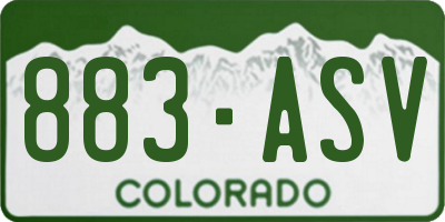 CO license plate 883ASV