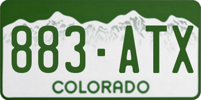CO license plate 883ATX