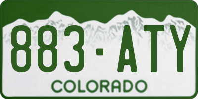 CO license plate 883ATY
