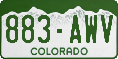 CO license plate 883AWV