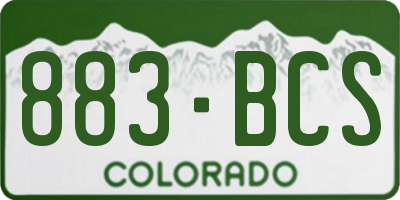 CO license plate 883BCS