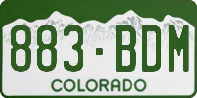 CO license plate 883BDM