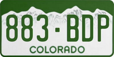 CO license plate 883BDP