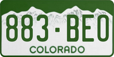 CO license plate 883BEO