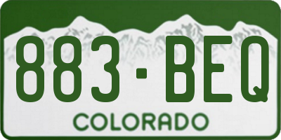 CO license plate 883BEQ