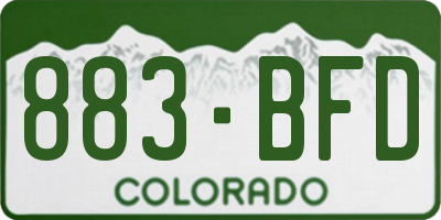 CO license plate 883BFD